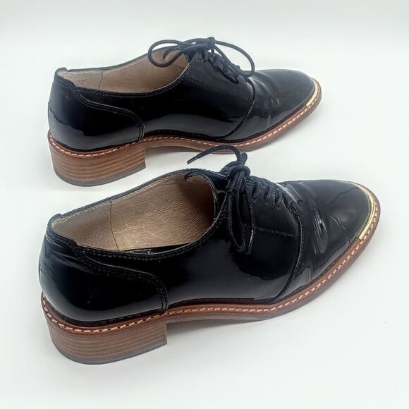 Louise et Cie Lo-Franny Black Kid Soft Patent Leather Loafers 6M - Picture 4 of 8